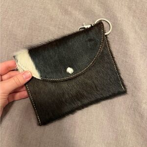 Black and White 100% Cow Pouch